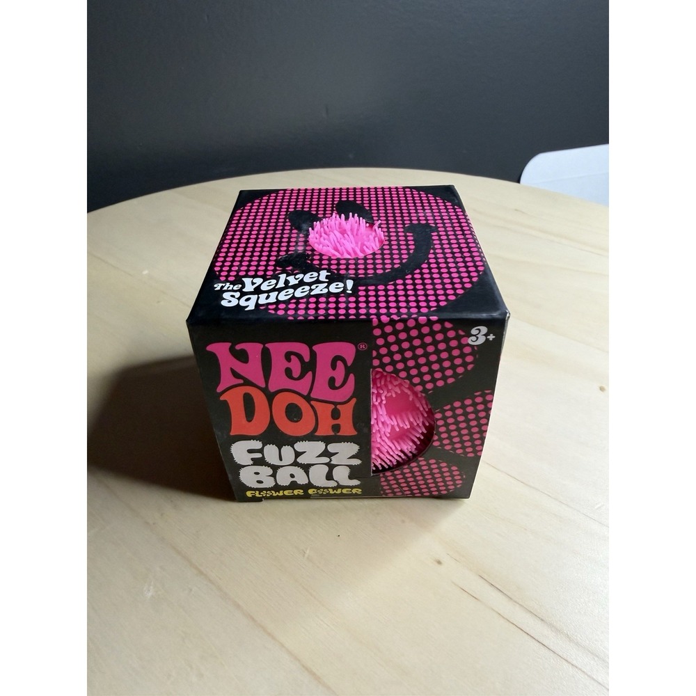 NEW NEE DOH NEEDOH PINK FUZZ BALL - FLOWER POWER - VELVET SQUEEZE